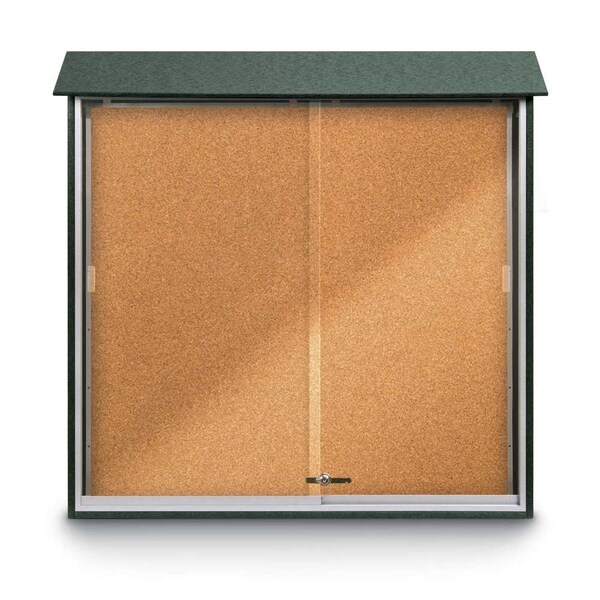 United Visual Products Outdoor Enclosed Combo Board, 72"x36", Bronze Frame/Grey & Surf UVCB7236ODBZ-GREY-SURF - main